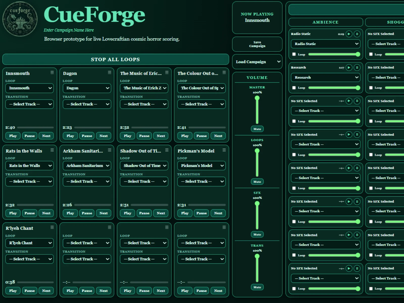 CueForge Lovecraft Update